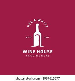 plantilla de diseño del logotipo de la botella de vino inspiración del vector