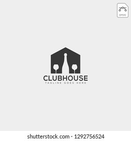 wine house or cafe creative logo template vector illustration