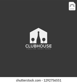 wine house or cafe creative logo template vector illustration