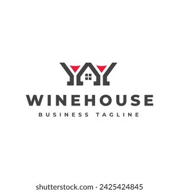 wine house letter w logo design