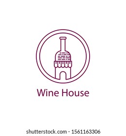 Wine House Logo Bottle Shape Circle Stock Vector (Royalty Free ...