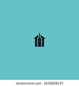 Wine house logo icon flat vector design