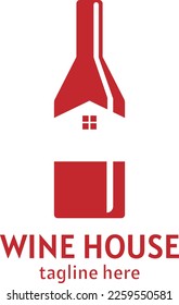 Design des Weinhauslogos. Vektorgrafik.
Weinhaus kreative Logo Vorlage.