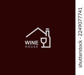 Wine house logo template vector.