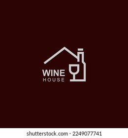 Wine house logo template vector.