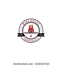 Weinhaus-Logo-Vorlage auf weißem Hintergrund