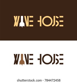 Wine House Logo Vector bottle of wine
