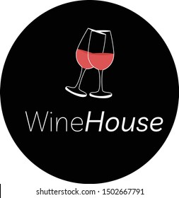 Wine House Logo Vector Icon