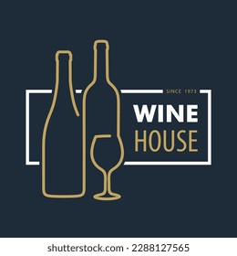 Wine House poster, banner template. Vector illustration