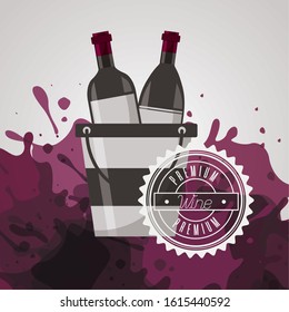 wine house poster with bottles vector illustration design