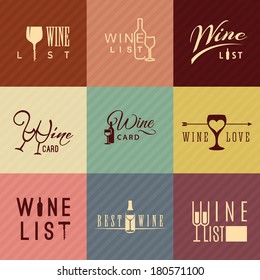 wine icon bar set of vector flat wine design logo icons for food and drink template wine icon bar group pile red cafe modern signs plane set art offset letterhead series elements painting science mark