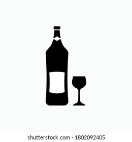 Wine Icon. Beverage Symbol - Vector.