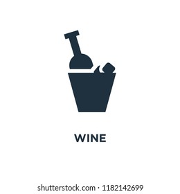 Wine icon. Black filled vector illustration. Wine symbol on white background. Can be used in web and mobile.