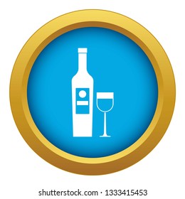 Wine icon blue vector isolated on white background for any design
