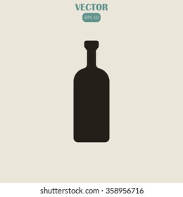 The wine icon. Bottle symbol