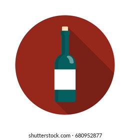 wine icon, bottle icon, vector, flat