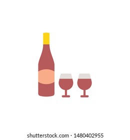 Wine icon Cafe collection in flat style illustration.