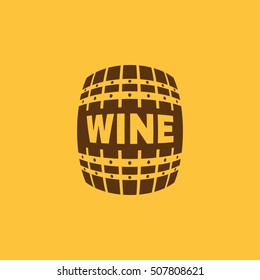 The wine icon. Cask and keg, alcohol, wine symbol. UI. Web. Logo. Sign. Flat design. App. Stock vector