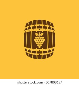 The wine icon. Cask and keg, alcohol, wine symbol. UI. Web. Logo. Sign. Flat design. App. Stock vector