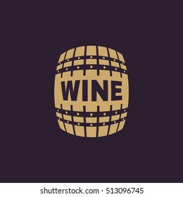 The wine icon. Cask and keg, alcohol, wine symbol. UI. Web. Logo. Sign. Flat design. App. Stock vector
