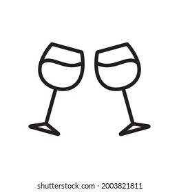 Wine Icon Design Vector Illustration Template Sign And Symbol In Trendy Flat Style