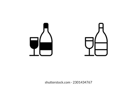 Wine icon design with white background stock illustration