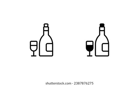 Diseño de iconos de vino con ilustración de fondo blanco