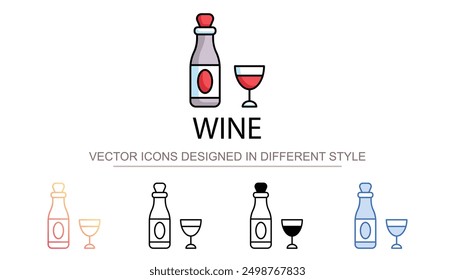 Wine icon design with white background stock illustration