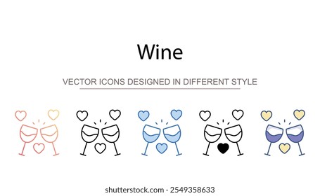 Diseño de icono de vino con fondo blanco