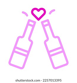 wine icon duocolor pink style valentine illustration vector element and symbol perfect. Icon sign from modern collection for web.