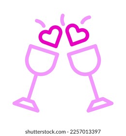 wine icon duocolor pink style valentine illustration vector element and symbol perfect. Icon sign from modern collection for web.