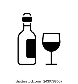 Icono de vino editable stock vector stock