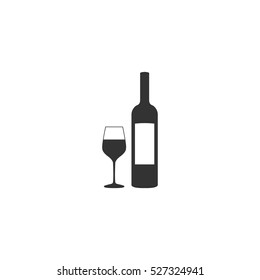 Wine icon flat. Illustration isolated vector sign symbol