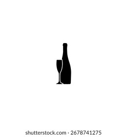 Ícone de vinho design de vetor plano.