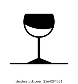 Wine icon. The glass is filled with wine. Simple vector illustration on a white background.