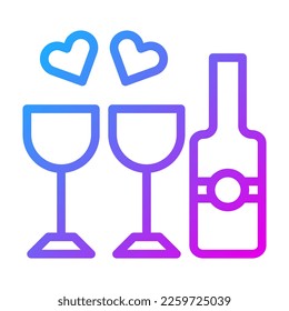 wine icon gradient purple style valentine illustration vector element and symbol perfect. Icon sign from modern collection for web.