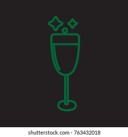 wine icon green outline