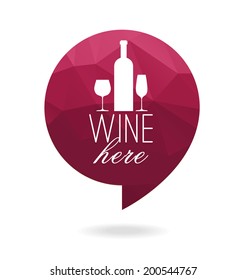 Wine icon, wine here. Use for the menu, in the shop, in the bar, the card or stickers. Easy to edit. 