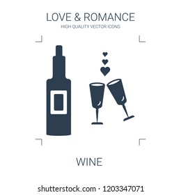 wine icon. high quality filled wine icon on white background. from love romance collection flat trendy vector wine symbol. use for web and mobile
