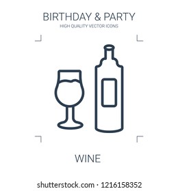 wine icon. high quality line wine icon on white background. from birthday party collection flat trendy vector wine symbol. use for web and mobile