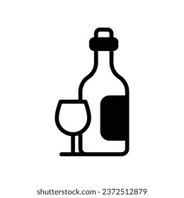 Wine icon islolate white background vector stock illustration.