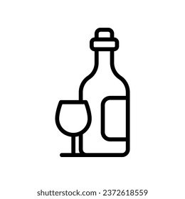 Wine icon islolate white background vector stock illustration.