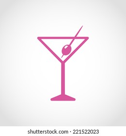 Wine Icon Isolated on White Background