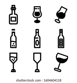 wine icon isolated sign symbol vector illustration - Collection of high quality black style vector icons
