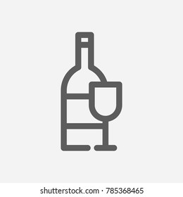 Wine icon line symbol. Isolated vector illustration of wineglass sign concept for your web site mobile app logo UI design.