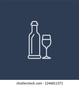 Wine icon. Wine linear design concept from Drinks collection. Simple element vector illustration on dark blue background.