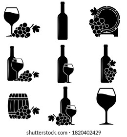 Wine icon, logo isolated on white background