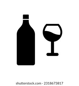 Wine icon, logo isolated on white background