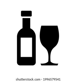 icono de vino o logotipo símbolo de signo aislado ilustración vectorial ilustración de alta calidad estilo negro vectores iconos
