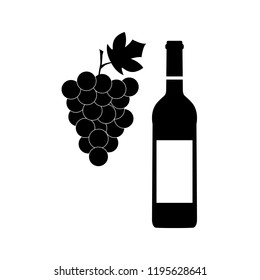 Wine icon, logo on white background